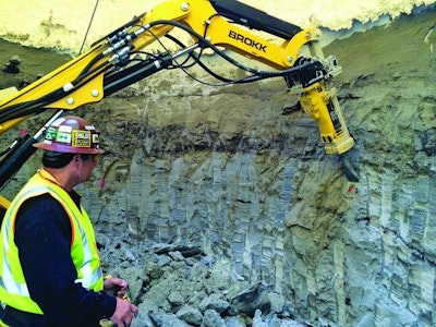 Compact Excavator Helps in Digging of Tunnel